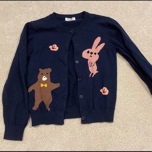 Korean-style navy knit cardigan!